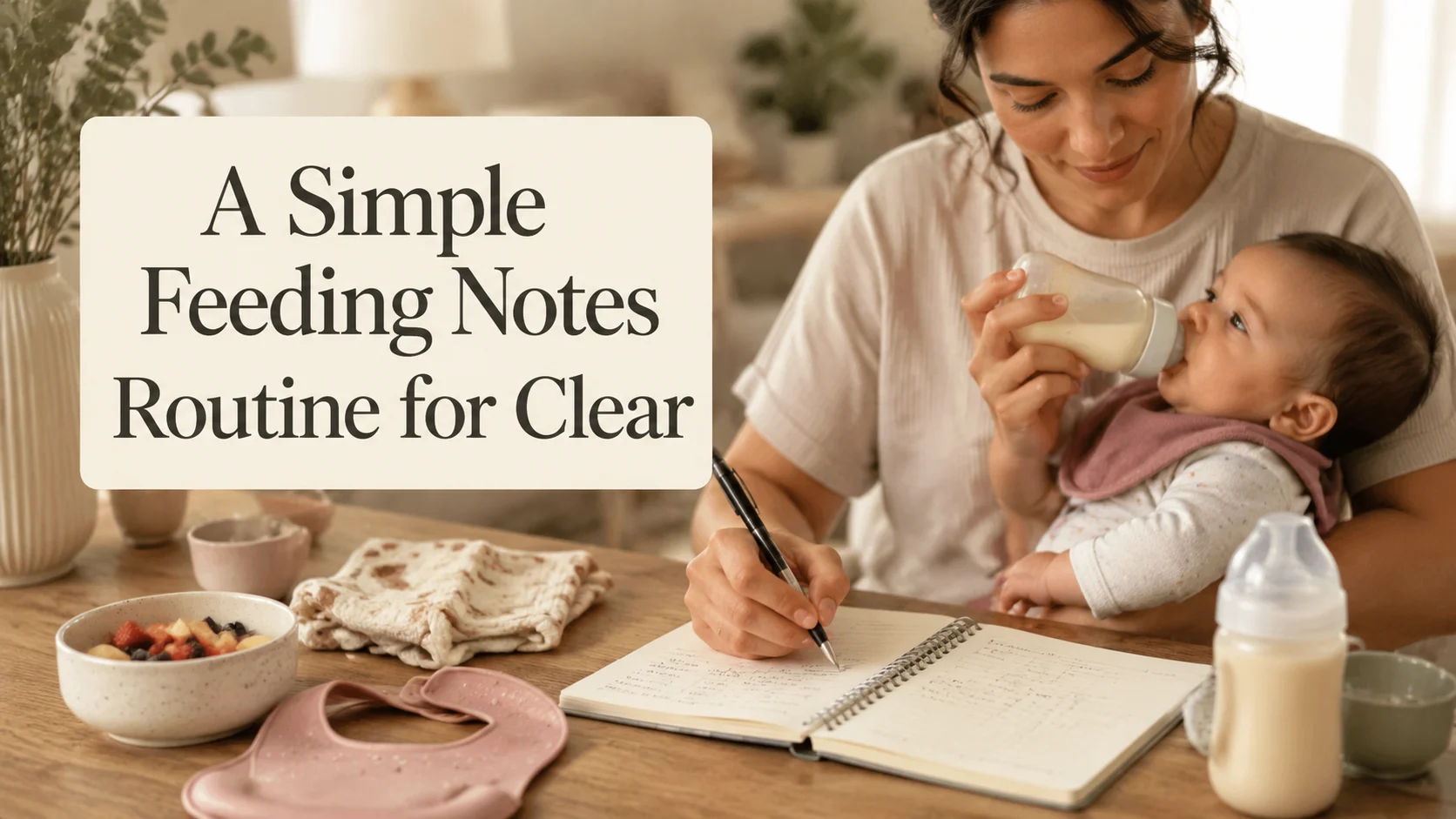 A Simple Feeding Notes Routine for Clear Patterns, Calm Handoffs cover image for a feeding routines article on BabyNames GO
