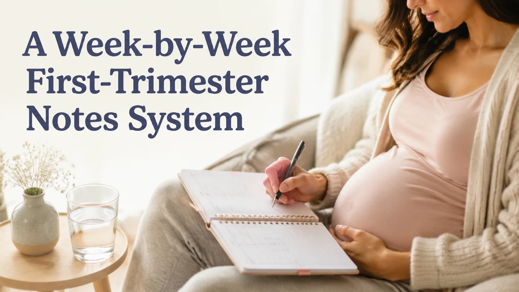 A Week-by-Week First-Trimester Notes System: Track Symptoms, Questi cover image for a pregnancy first trimester article on BabyNames GO