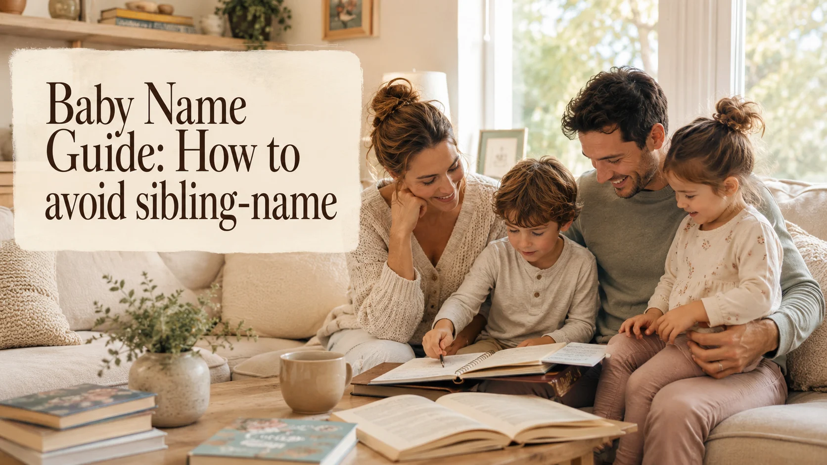 Baby Name Guide: How to avoid sibling-name patterns that feel cleve cover image for a family fit article on BabyNames GO