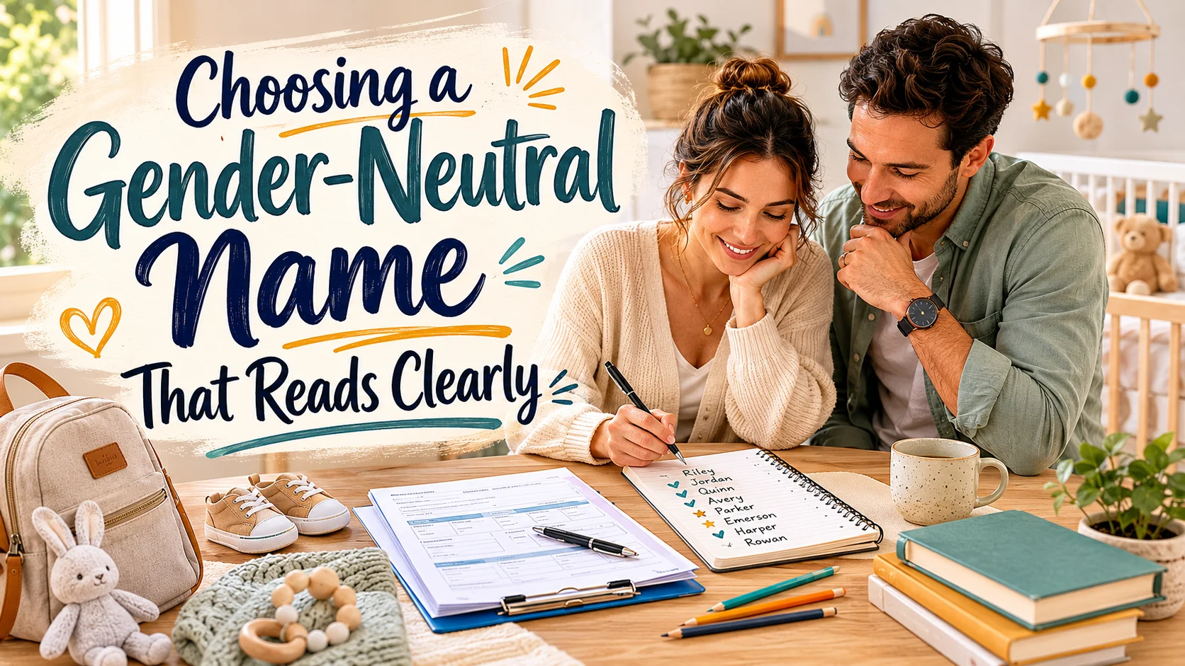 Choosing a Gender-Neutral Name That Reads Clearly on School Forms cover image for a gender neutral article on BabyNames GO
