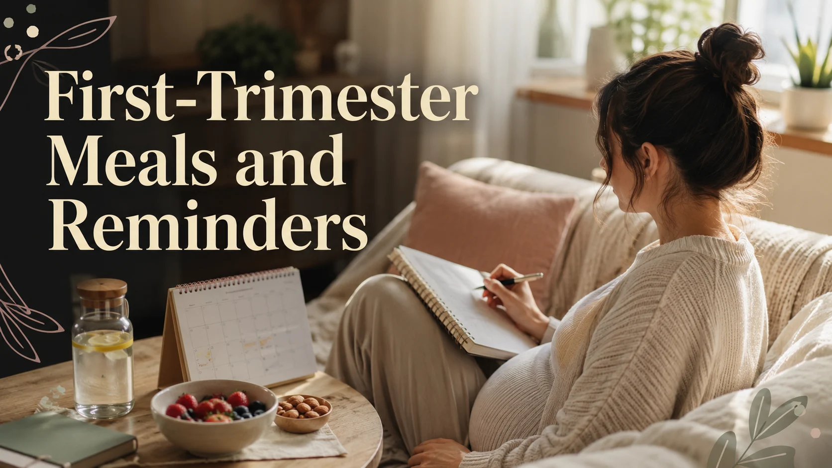 First-Trimester Meals and Reminders: A Low-Planning System That cover image for a pregnancy first trimester article on BabyNames GO