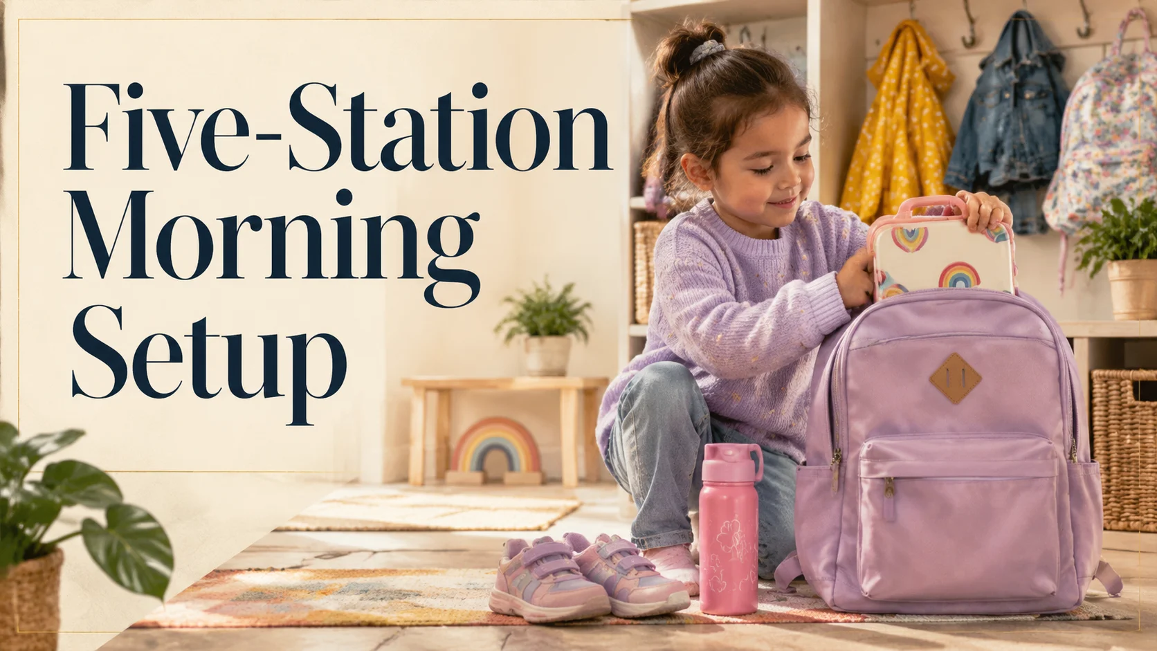 Five-Station Morning Setup: Label, Pack, and Stage Kindergarten cover image for a preschool kindergarten article on BabyNames GO