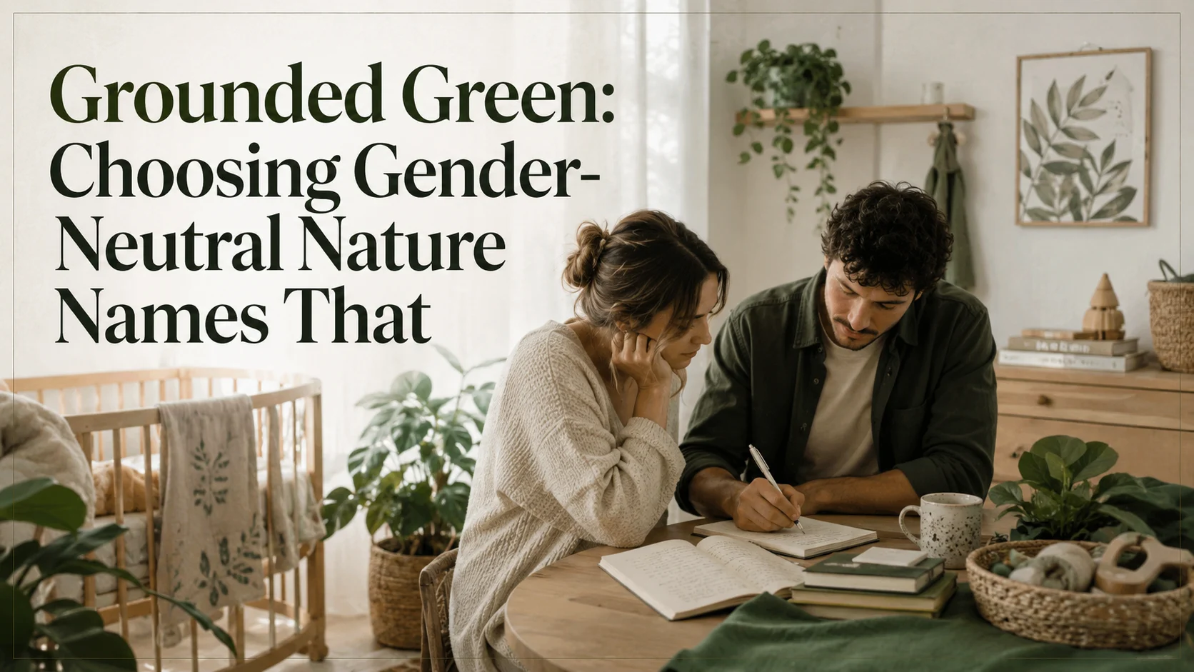 Grounded Green: Choosing Gender-Neutral Nature Names That Feel Worn cover image for a gender neutral article on BabyNames GO