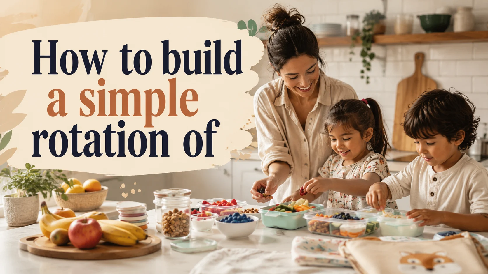 How to build a simple rotation of family snacks with protein, fiber cover image for a feeding nutrition article on BabyNames GO