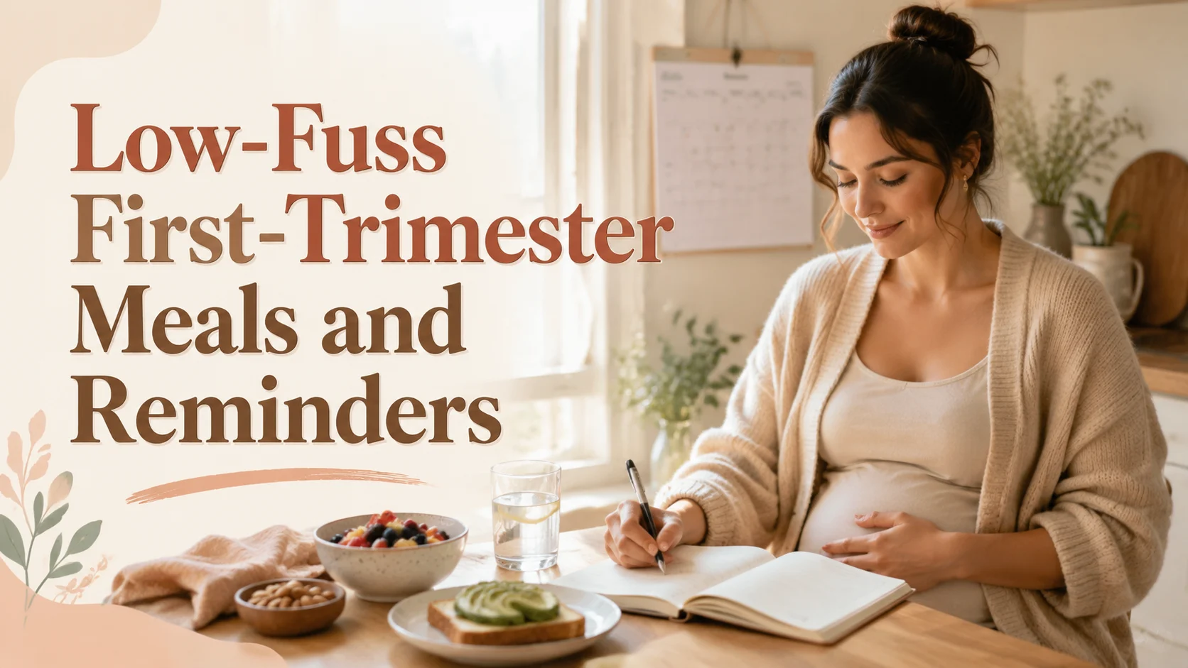Low-Fuss First-Trimester Meals and Reminders: A Practical Plan to cover image for a pregnancy first trimester article on BabyNames GO