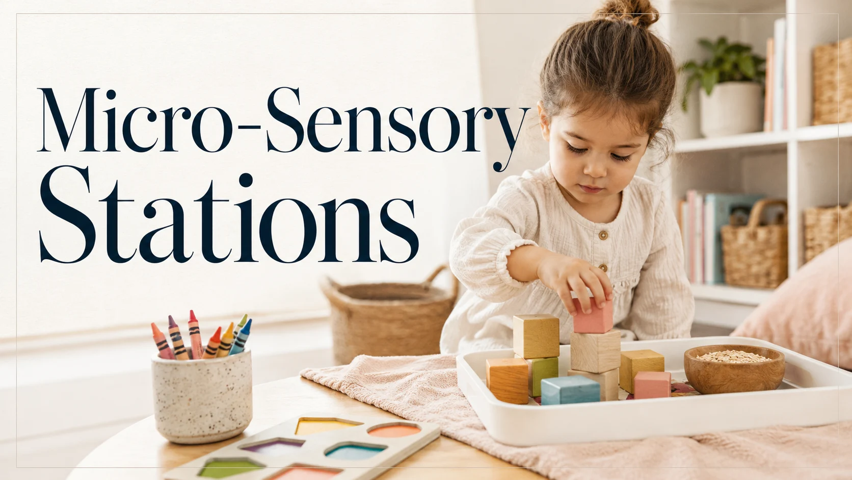 Micro-Sensory Stations: Low-Mess Play Setups for Tiny Living cover image for a play learning article on BabyNames GO
