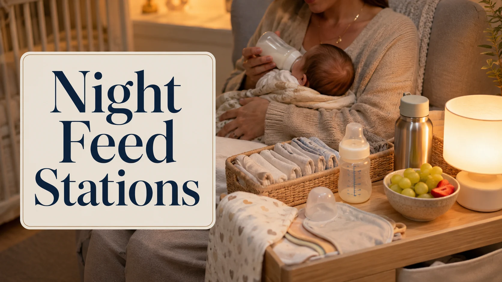 Night Feed Stations: Set Up Bottle and Nursing Areas That Keep Late cover image for a feeding routines article on BabyNames GO