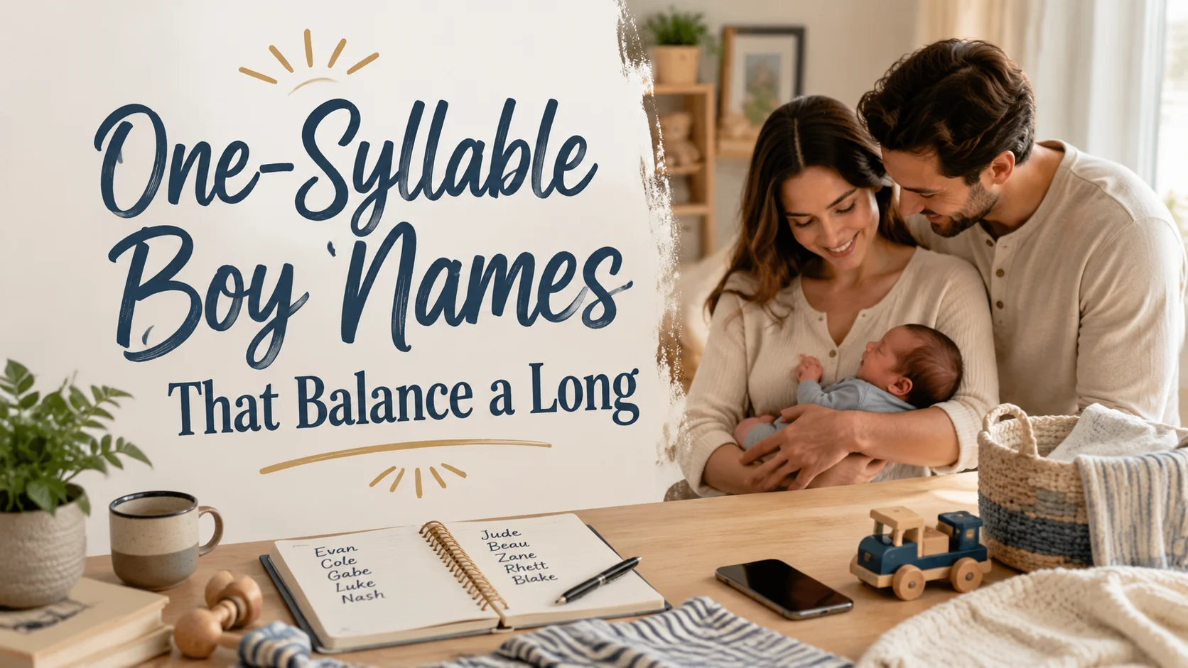 One-Syllable Boy Names That Balance a Long Family Surname: Practica cover image for a boy names article on BabyNames GO