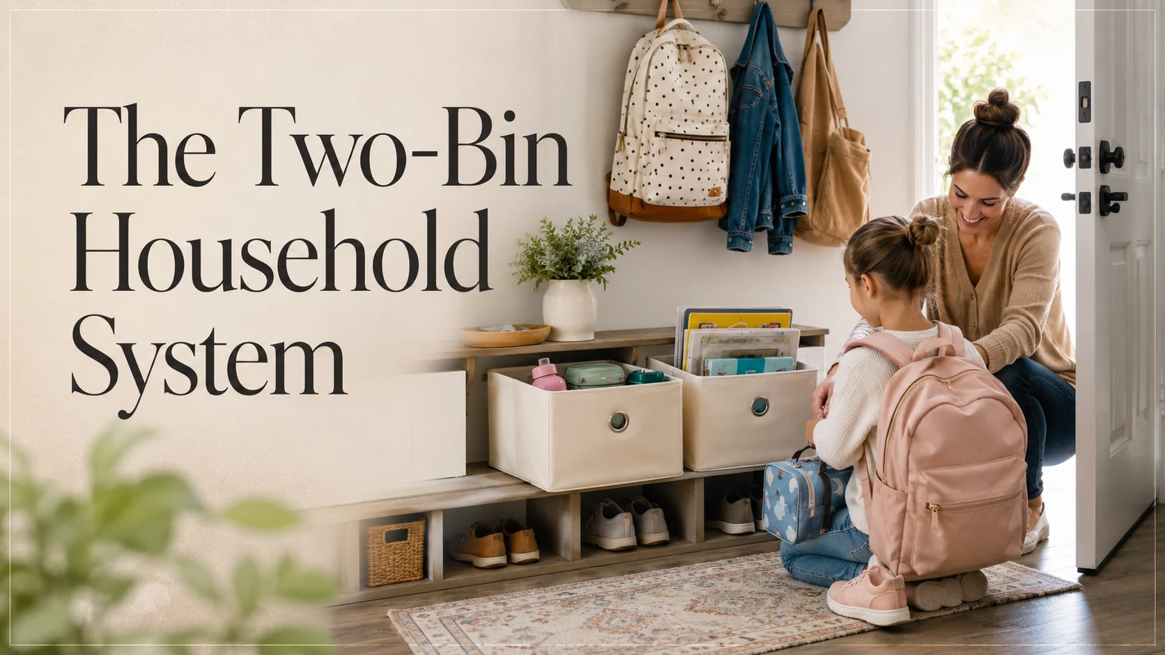 The Two-Bin Household System: Cut School, Daycare, and Activity cover image for a family routines article on BabyNames GO